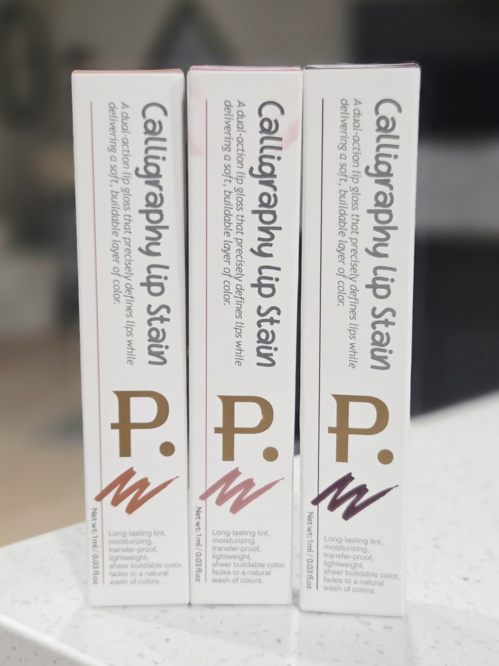 Page Vine Calligraphy Lip Stain Trio - Pink, Mauve, Plum